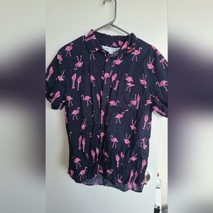 Old Navy button up flamingo shirt